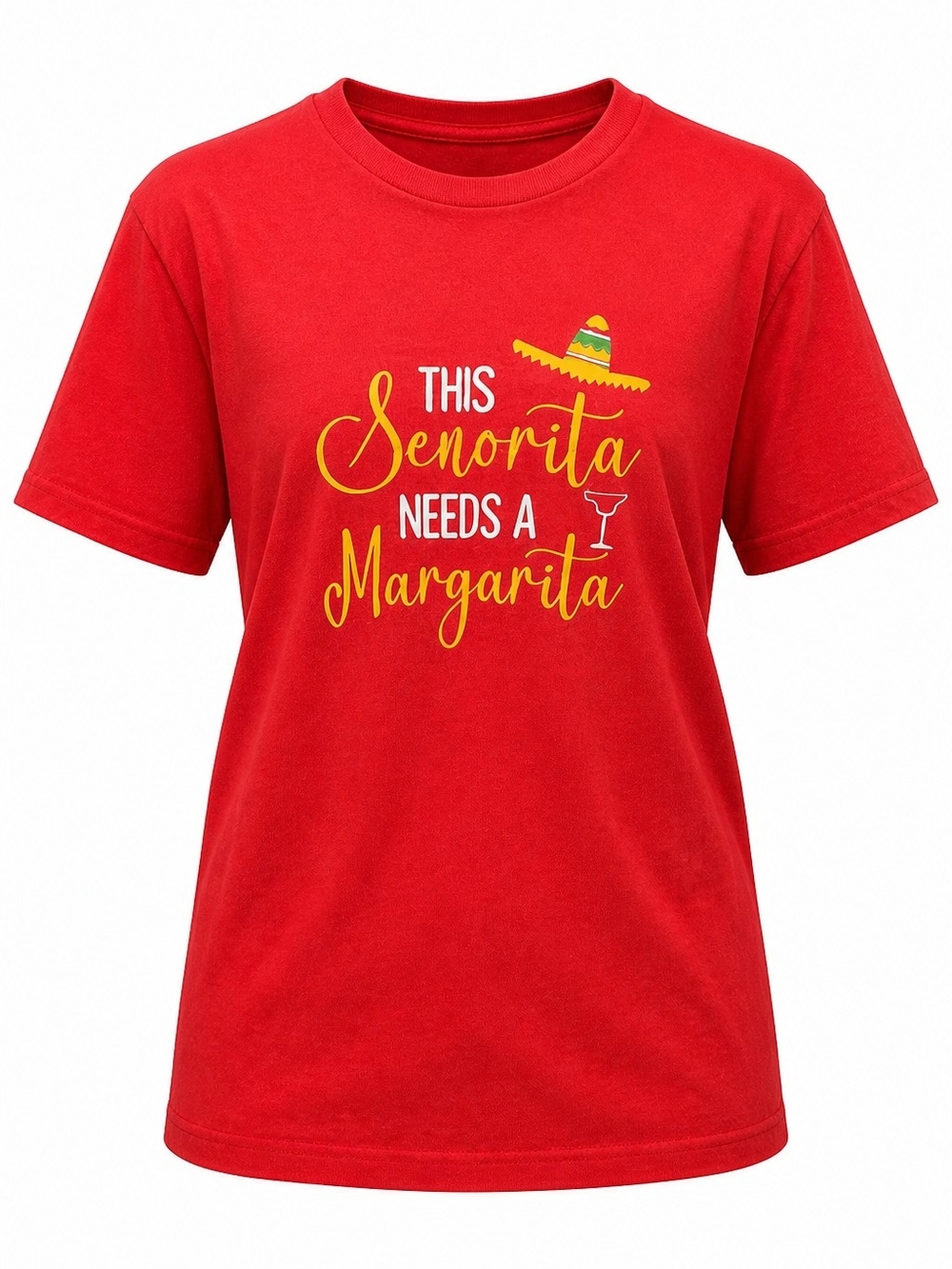 Gildan Red Kids' Graphic Tee with Yellow Margarita Script